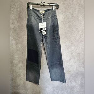 Sandrine Rose x‎ Free People High Waist Denim Wide Leg Jeans Size 24